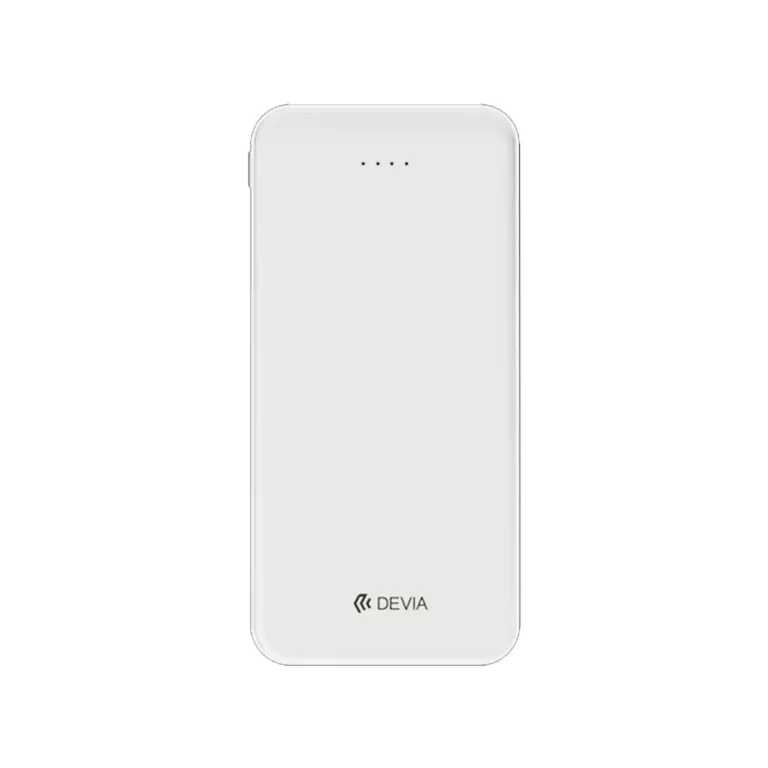 Devia – 10,000mAh Kintone Dual Port LED Indicator Powerbank – White