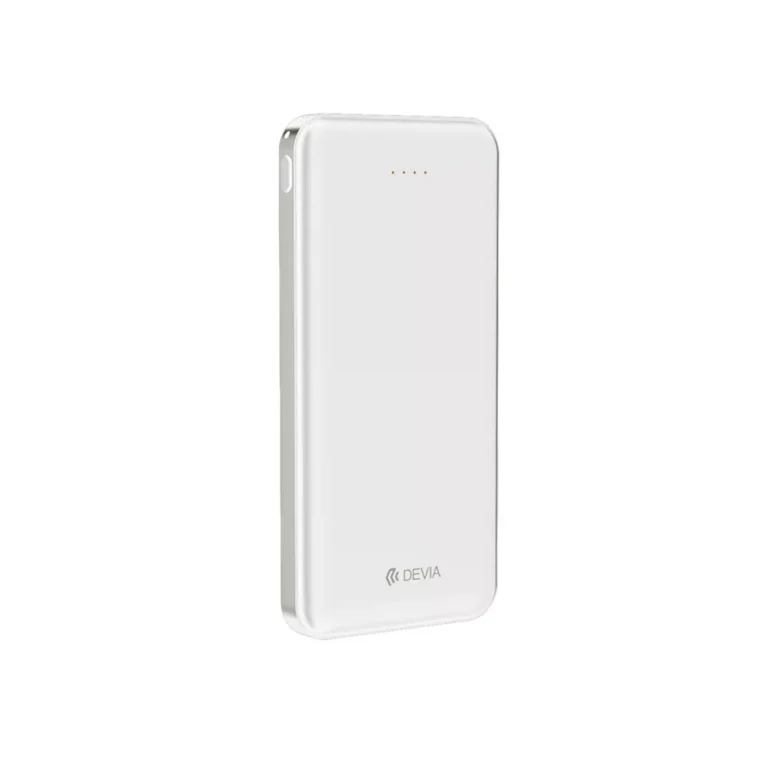 Devia – 10,000mAh Kintone Dual Port LED Indicator Powerbank – White gallery image