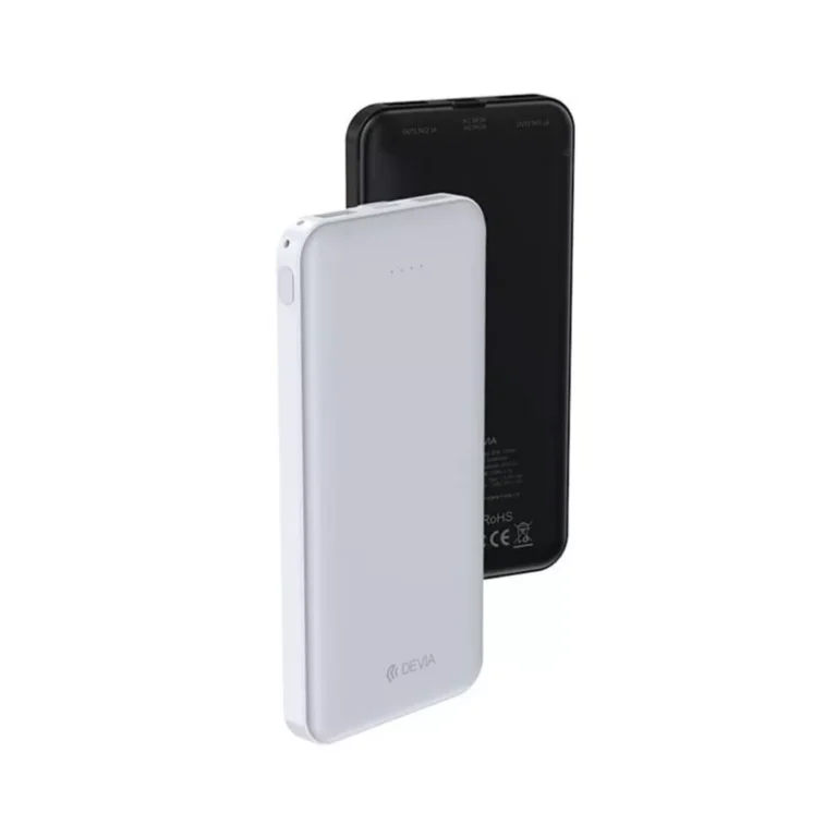 Devia – 10,000mAh Kintone Dual Port LED Indicator Powerbank – White gallery image