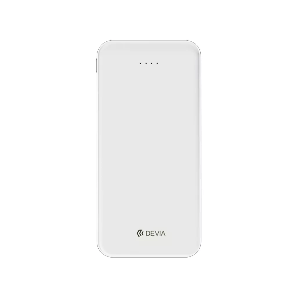 Devia – 10,000mAh Kintone Dual Port LED Indicator Powerbank – White