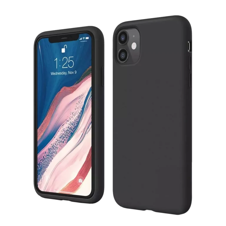 Phone Case – Silicone for iPhone 12 & iPhone 12 Pro – Black gallery image