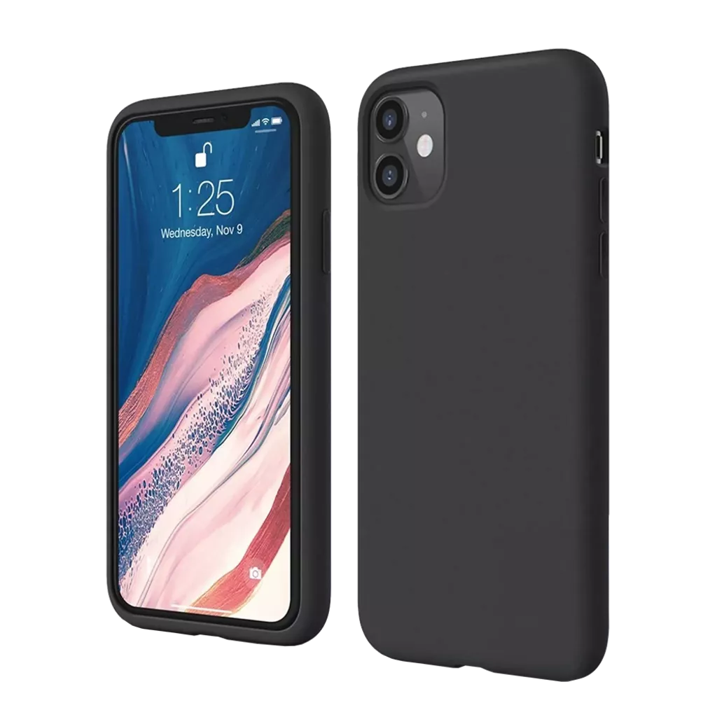 Phone Case – Silicone for iPhone 12 & iPhone 12 Pro – Black