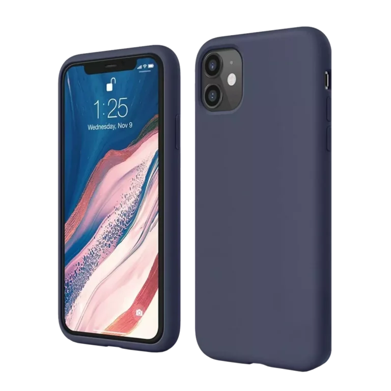 Phone Case – Silicone for iPhone 12 & iPhone 12 Pro – Navy gallery image