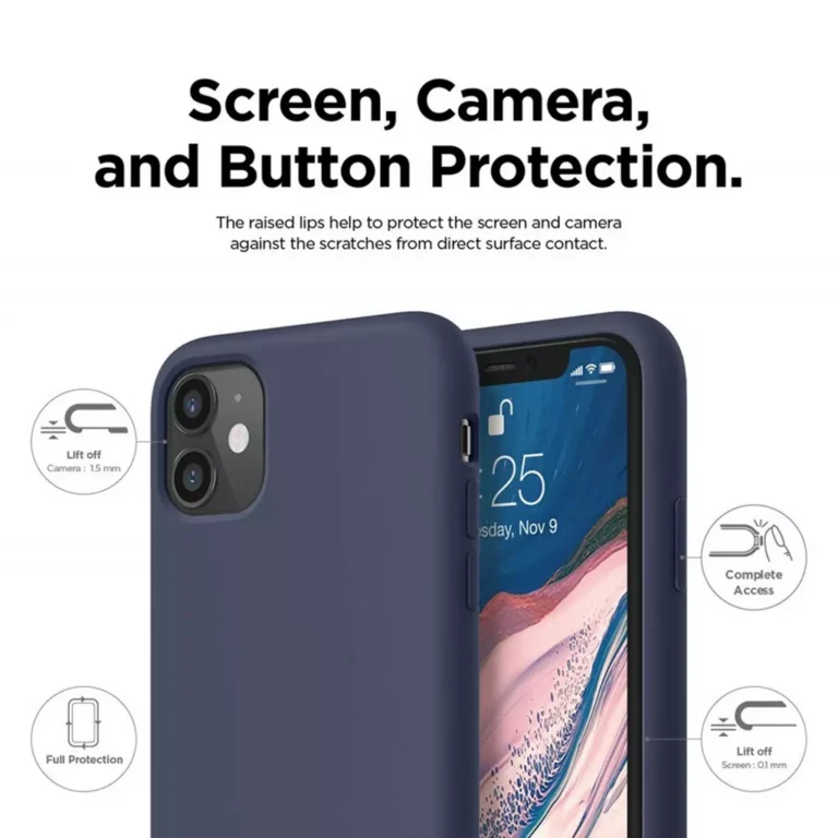 Phone Case – Silicone for iPhone 12 & iPhone 12 Pro – Navy gallery image