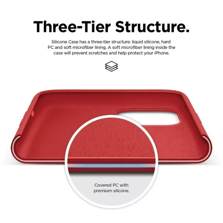 Phone Case – Silicone for iPhone 12 & iPhone 12 Pro – Red gallery image