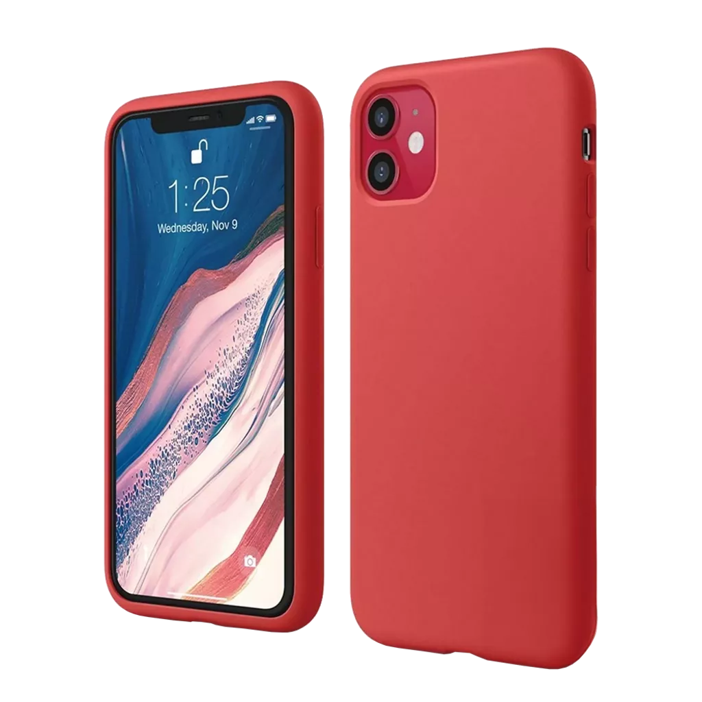 Phone Case – Silicone for iPhone 12 & iPhone 12 Pro – Red