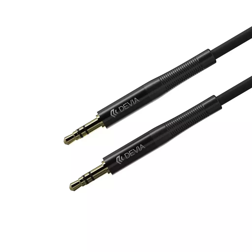 Devia – 1m Mesh Armour Auxiliary Cable – Black