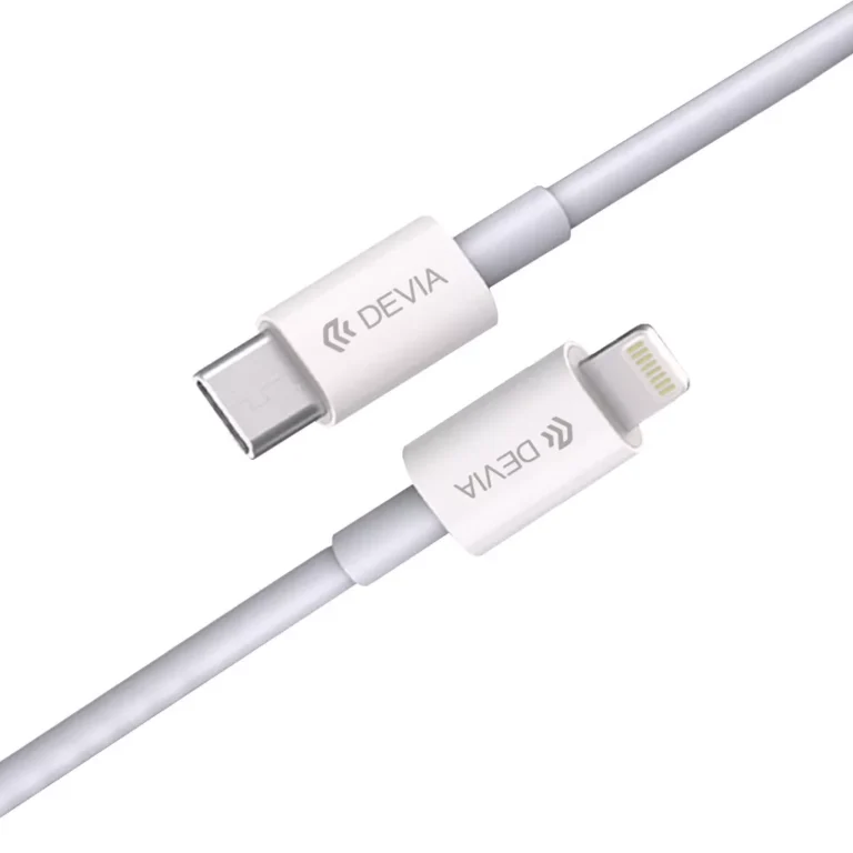 Devia – Comma 1.5m (27W) Power Delivery – USB-C to MFI Lightning Cable – White gallery image