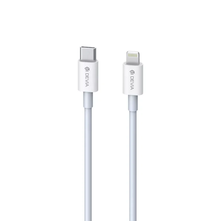 Devia – Comma 1.5m (27W) Power Delivery – USB-C to MFI Lightning Cable – White gallery image