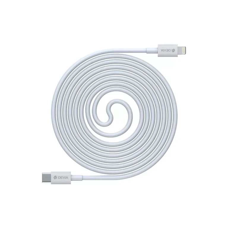 Devia – Comma 1.5m (27W) Power Delivery – USB-C to MFI Lightning Cable – White gallery image