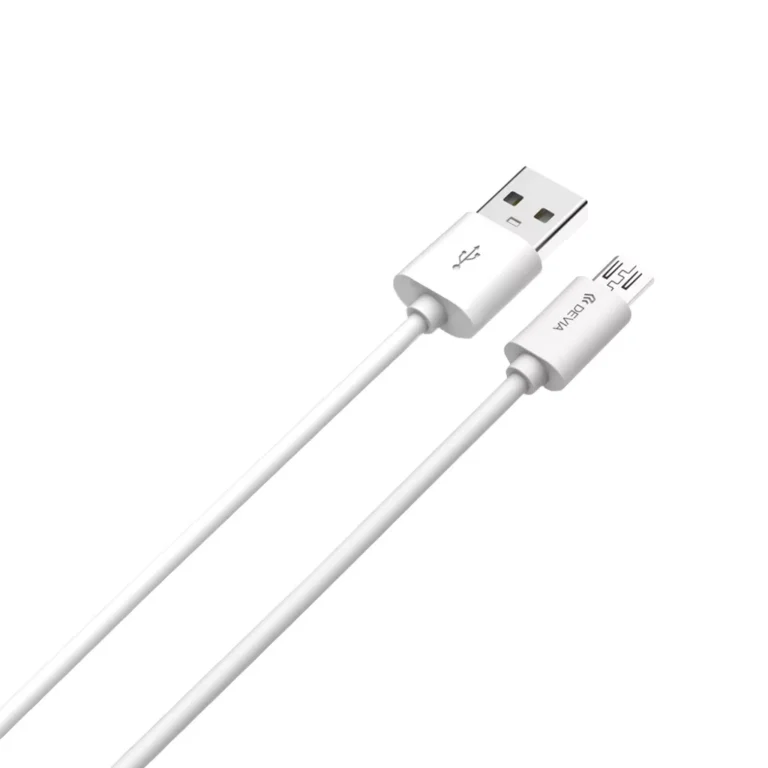 Devia – 1m (2.1A) USB to MicroUSB Cable – White gallery image