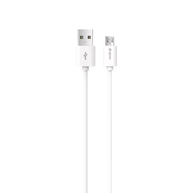 Devia – 1m (2.1A) USB to MicroUSB Cable – White gallery image