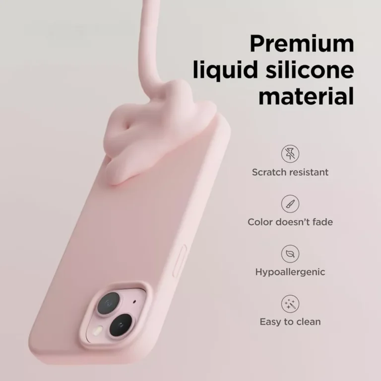 Phone Case – Silicone for iPhone 15 – Pink gallery image