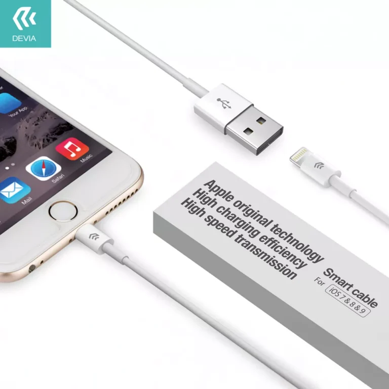 Devia – 2m (2.1A) USB to Non-MFi Lightning Cable – White gallery image