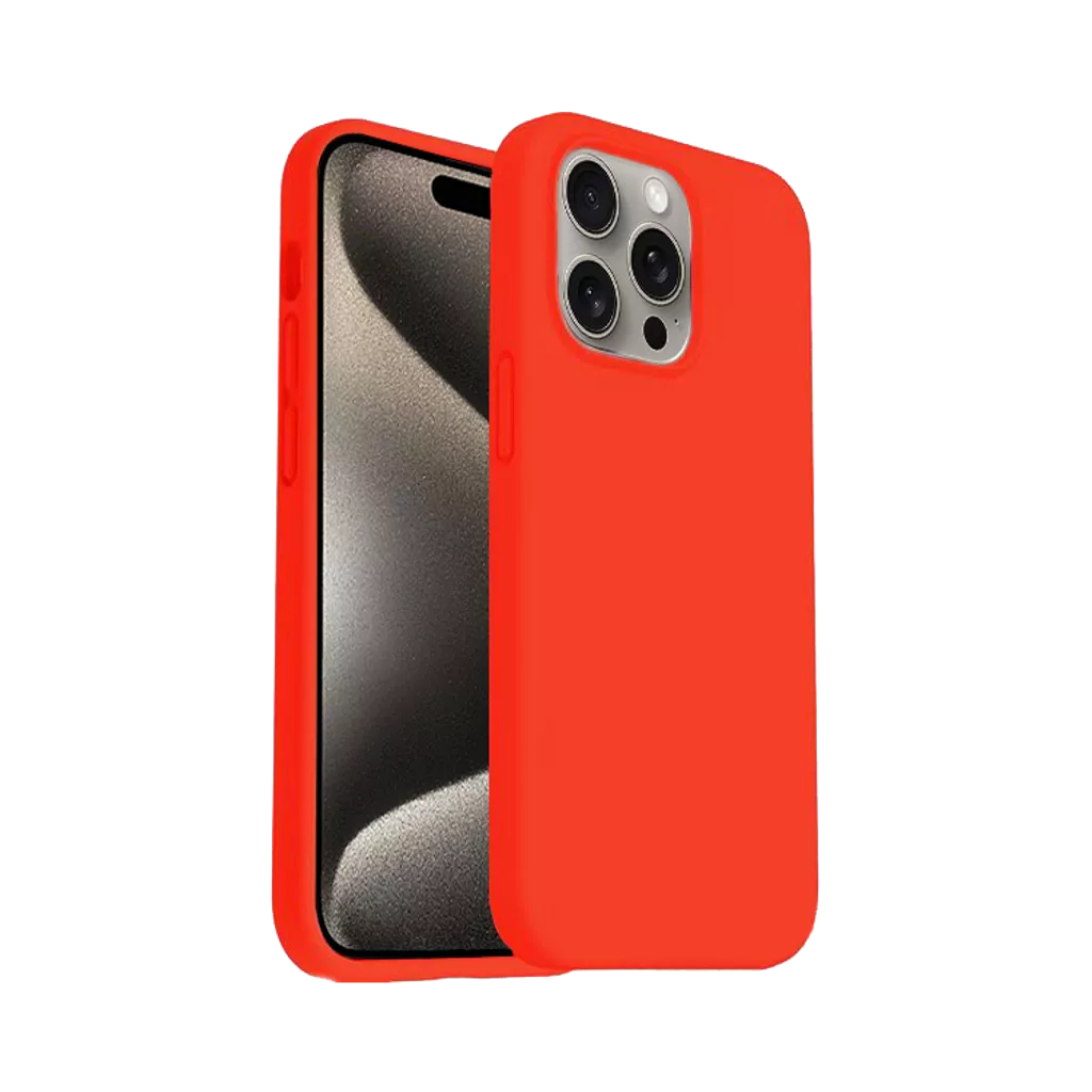 Phone Case – Silicone for iPhone 15 Pro Max – Red
