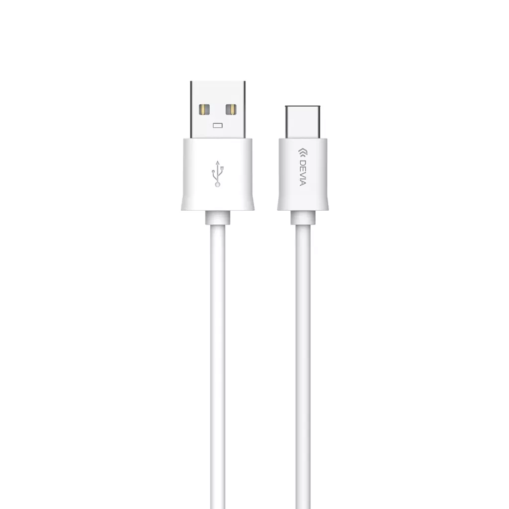 Devia – 1m (2.1A) USB to USB-C Cable – White