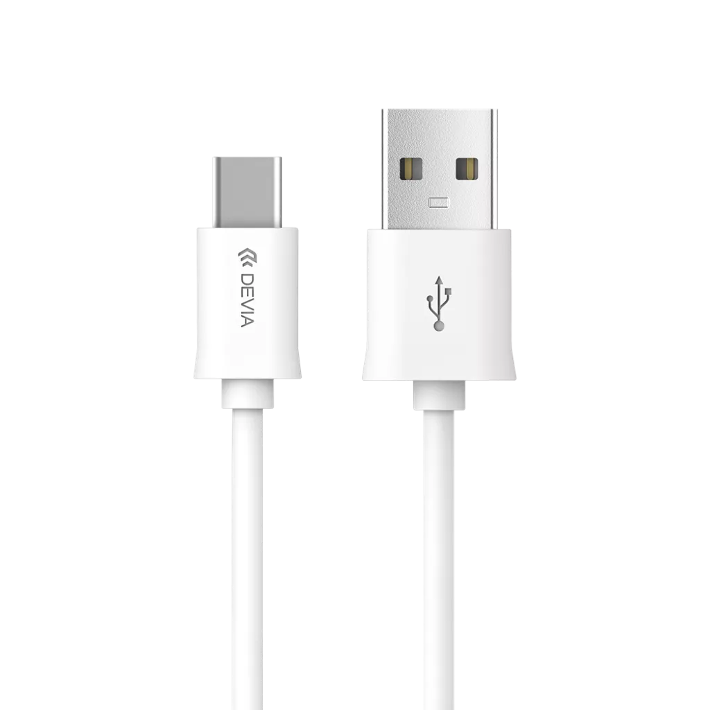 Devia – 2m (2.1A) USB to USB-C Cable – White