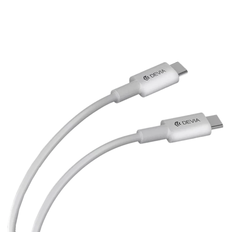 Devia – 1.2m (60W) Power Delivery – USB-C to USB-C Cable – White gallery image