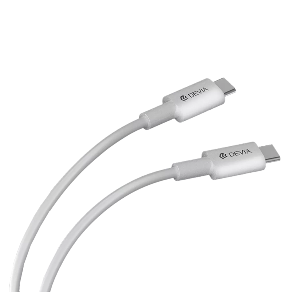 Devia – 1.2m (60W) Power Delivery – USB-C to USB-C Cable – White