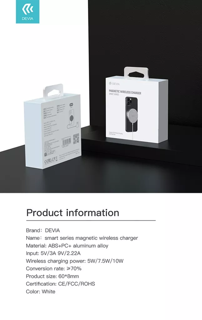 Devia – USB-C to MagSafe Charger for all iPhone 17, iPhone 16, iPhone 15, iPhone 14, iPhone 13 & iPhone 12 Devices – White gallery image