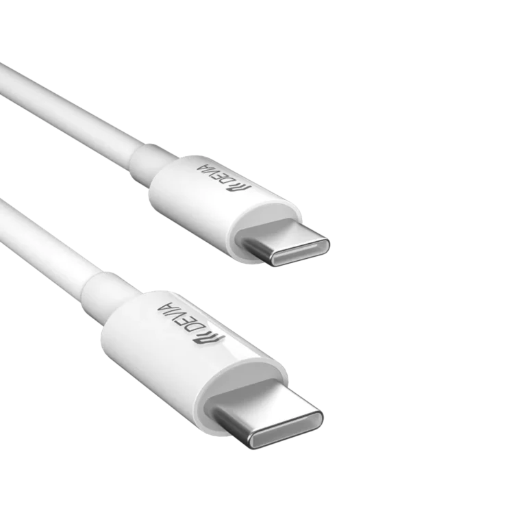 Devia – 65W GaN USB-C PD & QC4.0 3-Pin UK Mini Charging Plug & 1.5m 100W USB-C to USB-C Cable – White gallery image