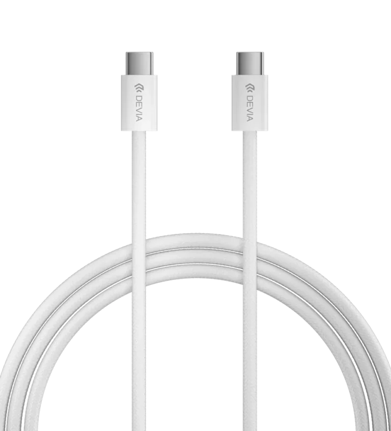 Devia – 30W GaN USB-C 3-Pin UK Charging Plug & 1.2m USB-C to USB-C Cable – White gallery image