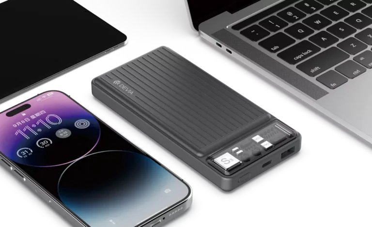 Devia – 10,000mAh Dual Port LED Indicator Mini Powerbank – Grey gallery image