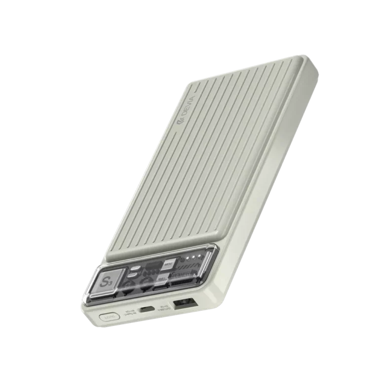 Devia – 10,000mAh Dual Port LED Indicator Mini Powerbank – Ivory gallery image