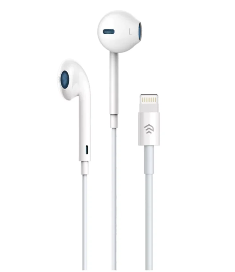 Devia – Non-MFI Lightning Bluetooth Earphones with Microphone & Volume Control – White gallery image