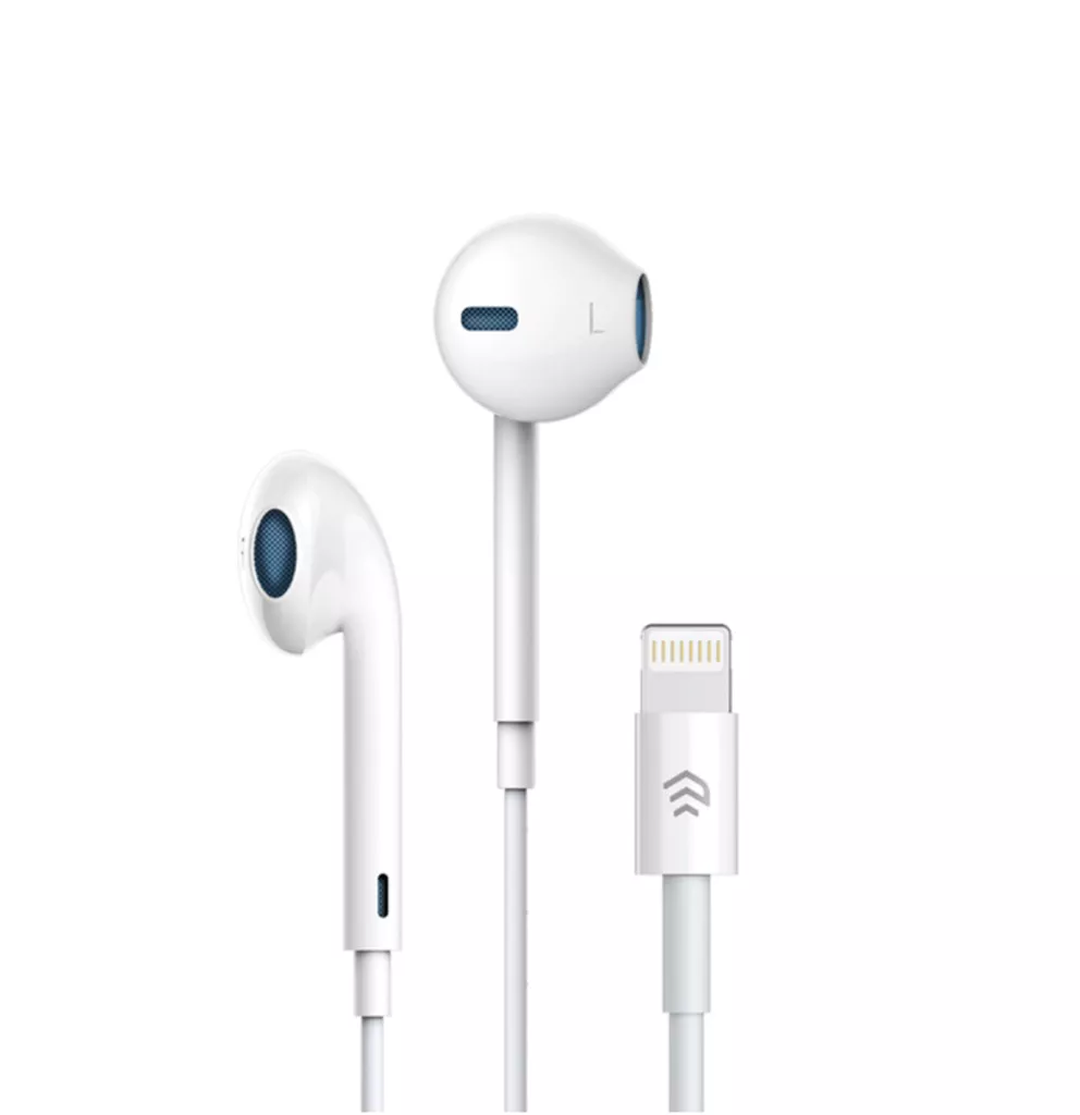 Devia – Non-MFI Lightning Bluetooth Earphones with Microphone & Volume Control – White