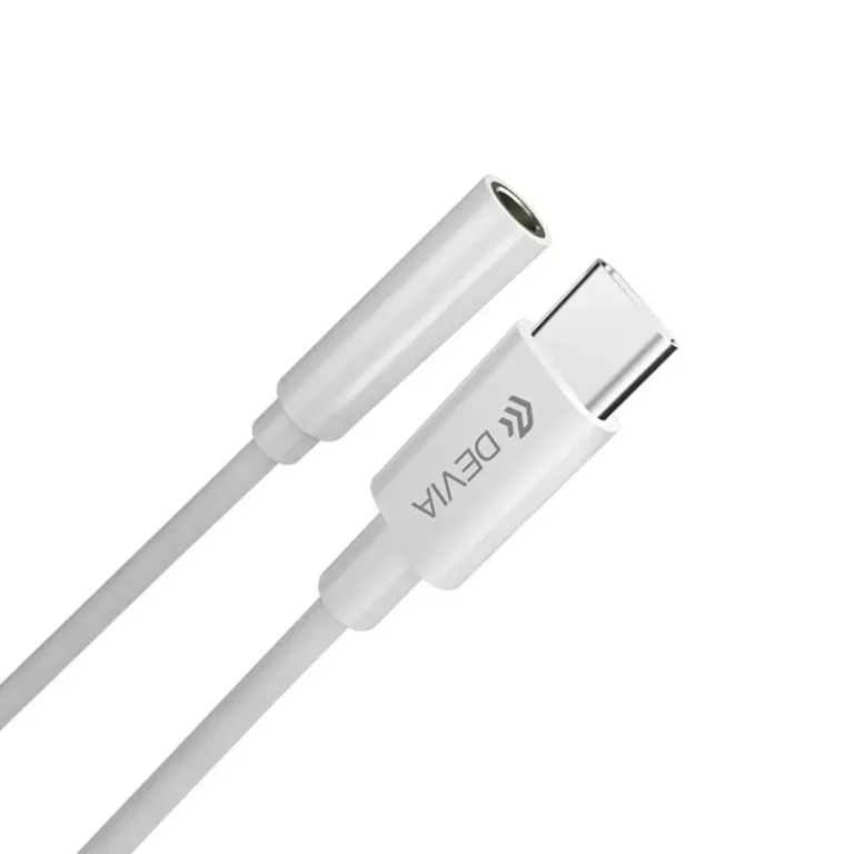 Devia – USB-C to 3.5mm Headphone Adapter – White gallery image
