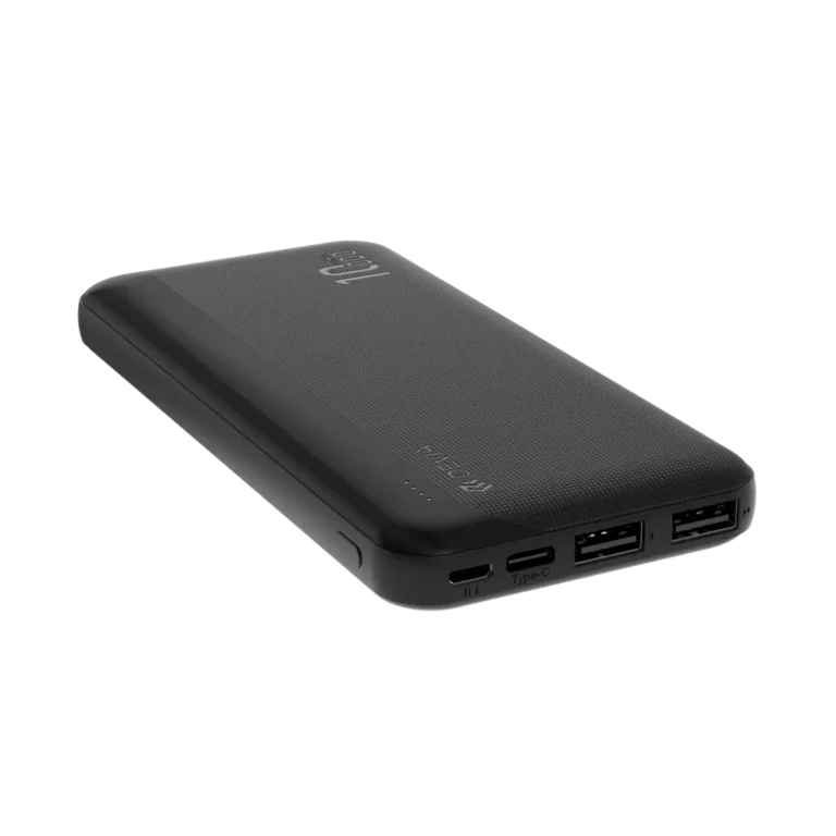 Devia – 10,000mAh Kintone Dual Port LED Indicator Powerbank – Black gallery image