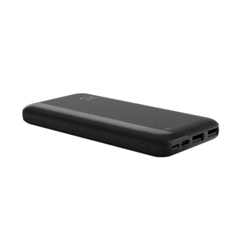 Devia – 10,000mAh Kintone Dual Port LED Indicator Powerbank – Black gallery image