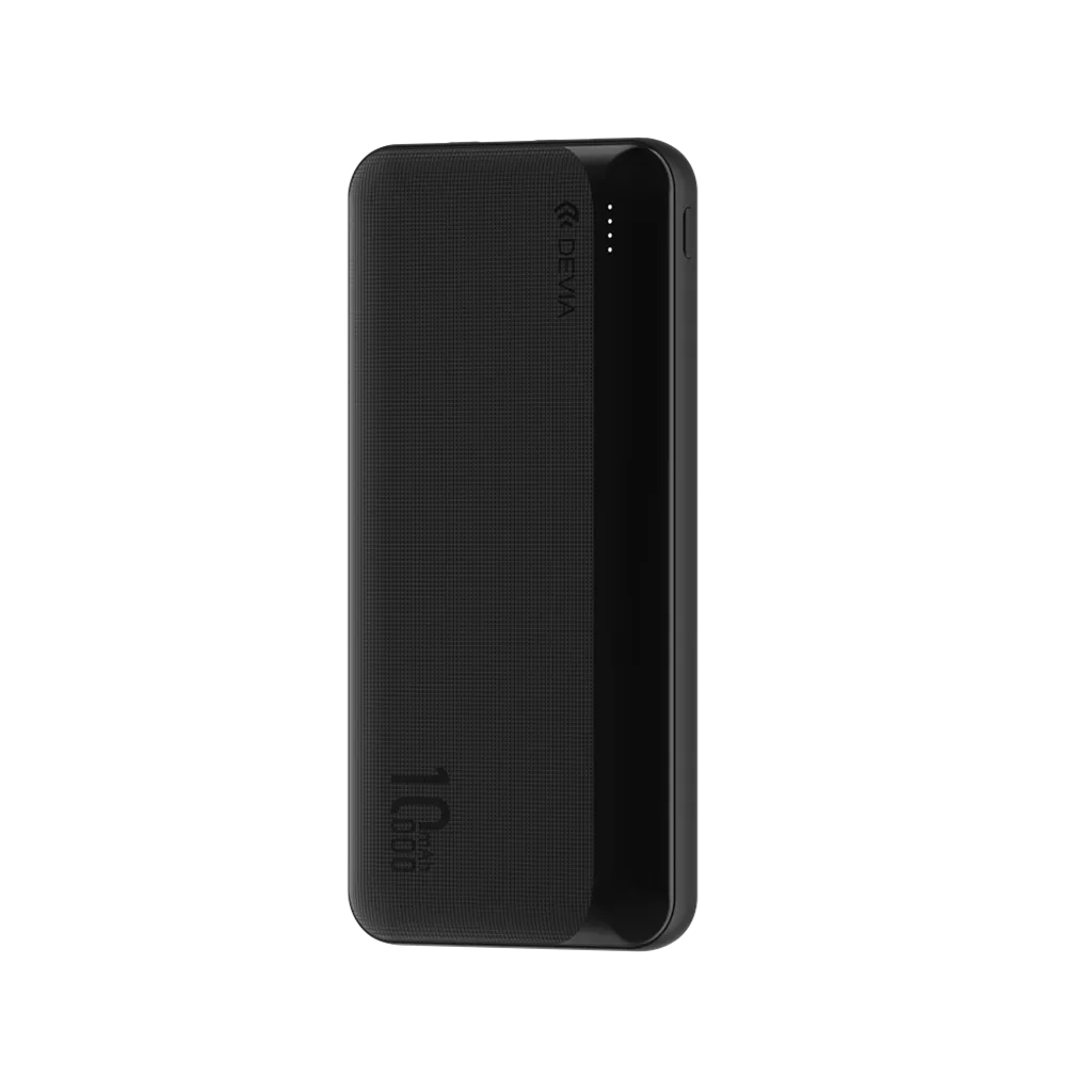 Devia – 10,000mAh Kintone Dual Port LED Indicator Powerbank – Black