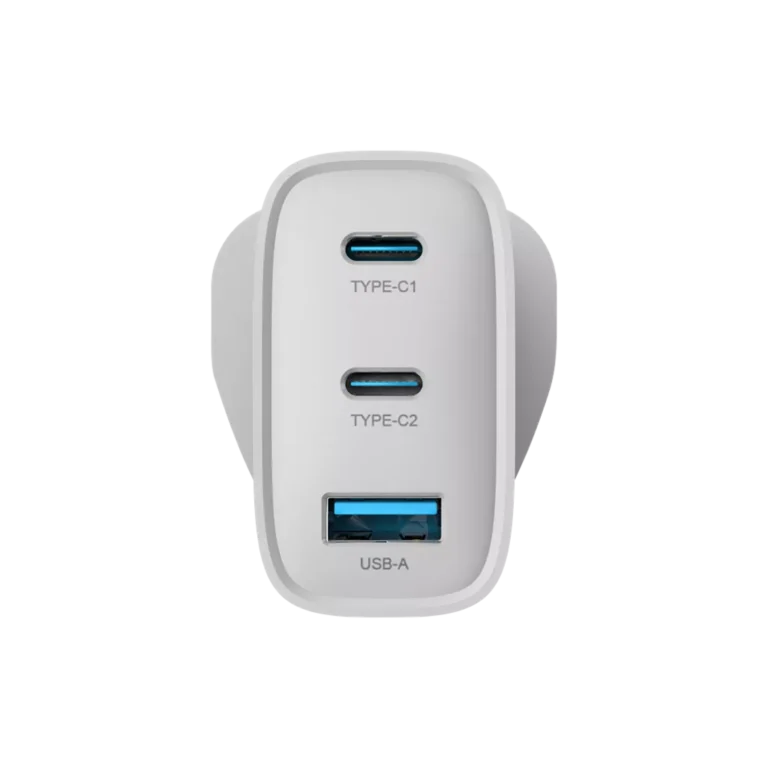 Devia – 65W GaN USB-C PD & QC4.0 3-Pin UK Mini Charging Plug – White gallery image