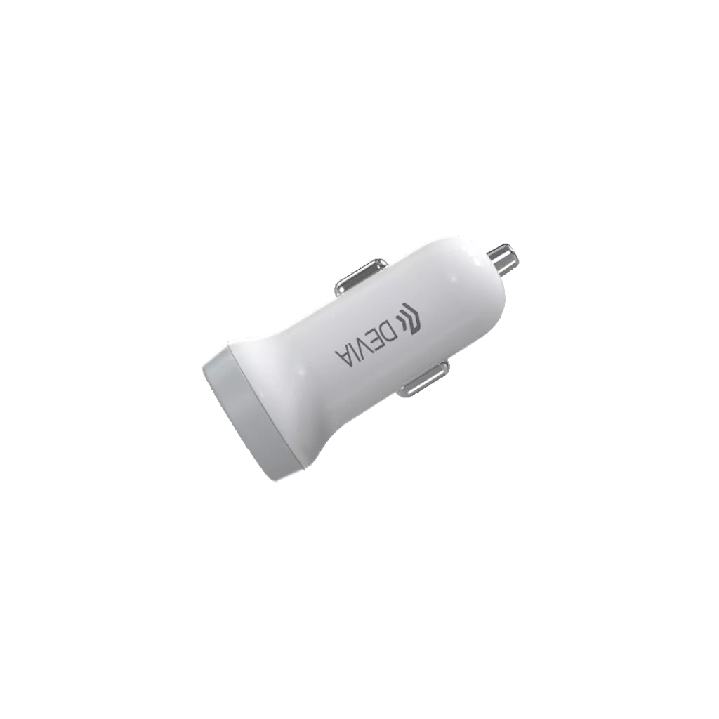 Devia – 3.1A Dual USB Port Car Adapter – White