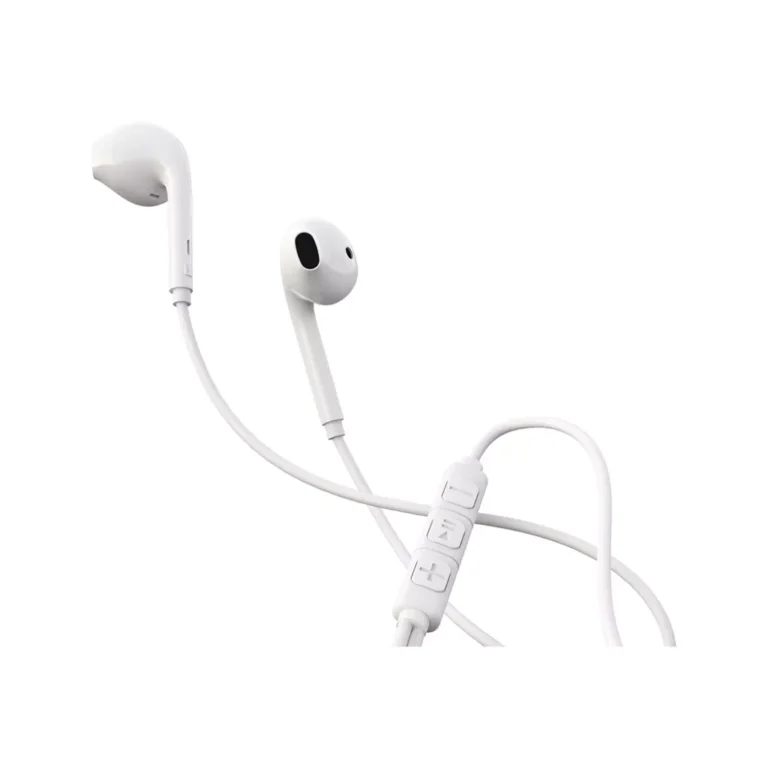Devia – Lightning Earphones with Microphone & Volume Control – White gallery image