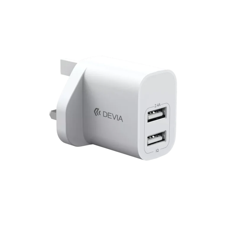 Devia – 2.4A Dual USB Plug & 1m USB-C Cable – White gallery image